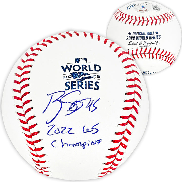 Ryne Stanek Auto Official 2022 WS MLB Baseball Astros 2022 WS Champs Beckett Wit