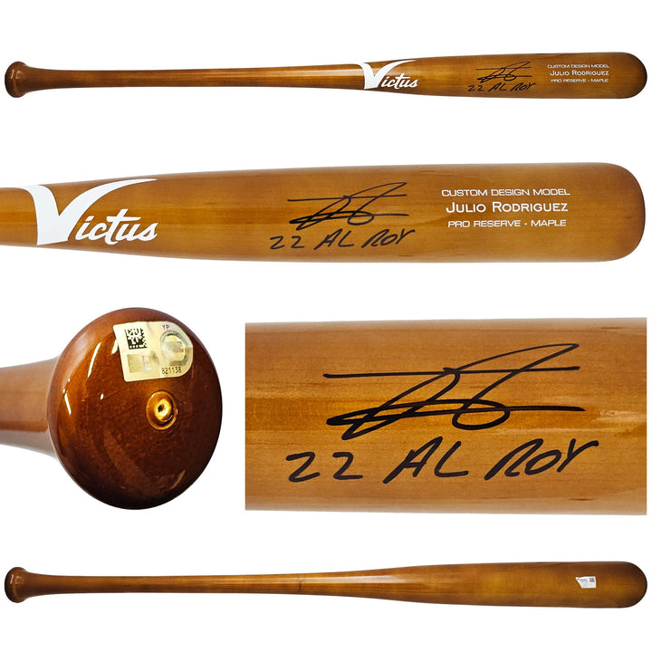 Julio Rodriguez Auto Brown Victus Pro Reserve Baseball Bat Mariners ROY Fanatics