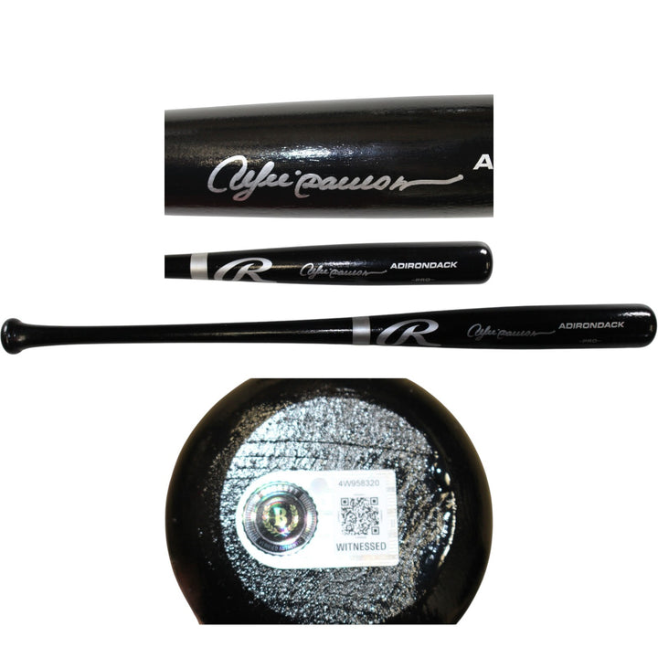 Andre Dawson Autographed Chicago Cubs Black Baseball Bat Beckett Witness 58186