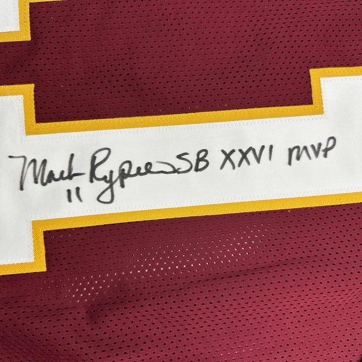 Signed Mark Rypien SB XXVI MVP Washington Burgundy Jersey JSA COA