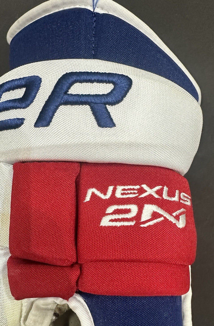 Adam Fox New York Rangers 2022 Game Used Bauer Nexus Gloves Pair Fanatics COA