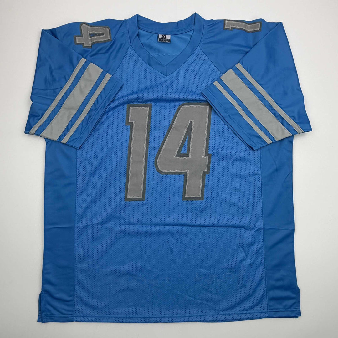Autographed/Signed Amon-Ra St. Brown Detroit Blue Jersey Beckett BAS COA