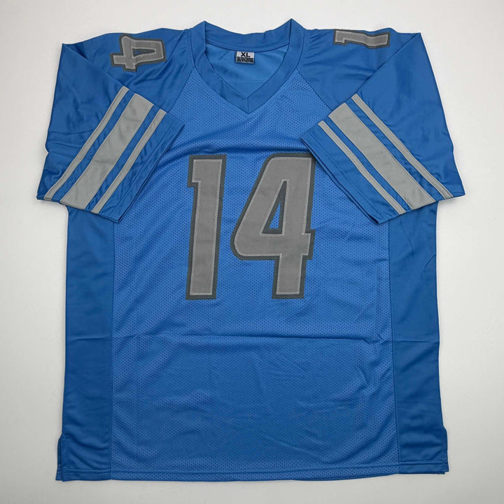 Autographed/Signed Amon-Ra St. Brown Detroit Blue Jersey Beckett BAS COA