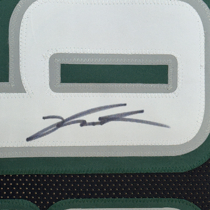 Framed Autographed/Signed Jalen Carter 35x39 Black Jersey Beckett BAS COA