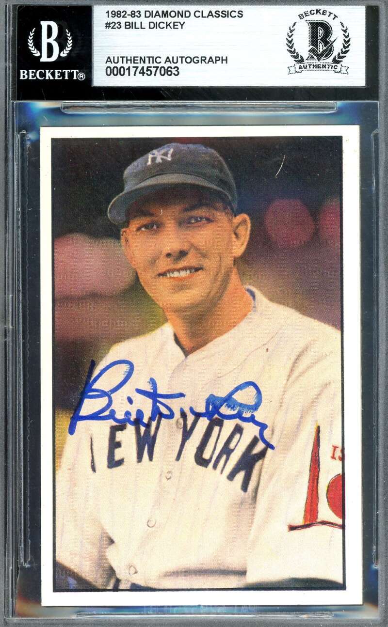 Bill Dickey Beckett BAS Signed 1982-83 Diamond Classics Autograph