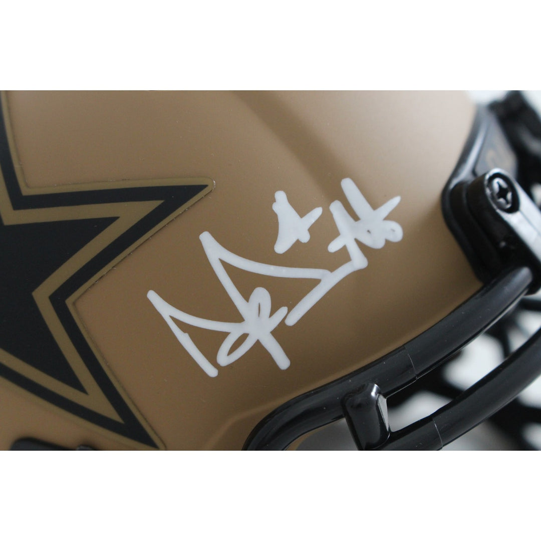 Dak Prescott Autographed/Signed Dallas Cowboys 23 STS Mini Helmet Beckett 56335