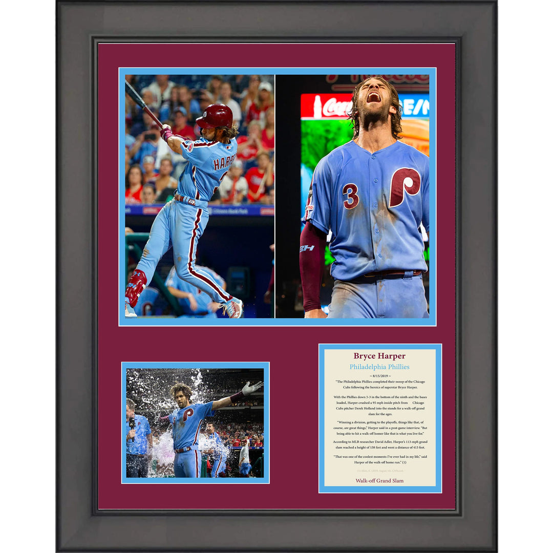 Framed Bryce Harper Walk-off Grand Slam Philadelphia Phillies 12"x15" Photo