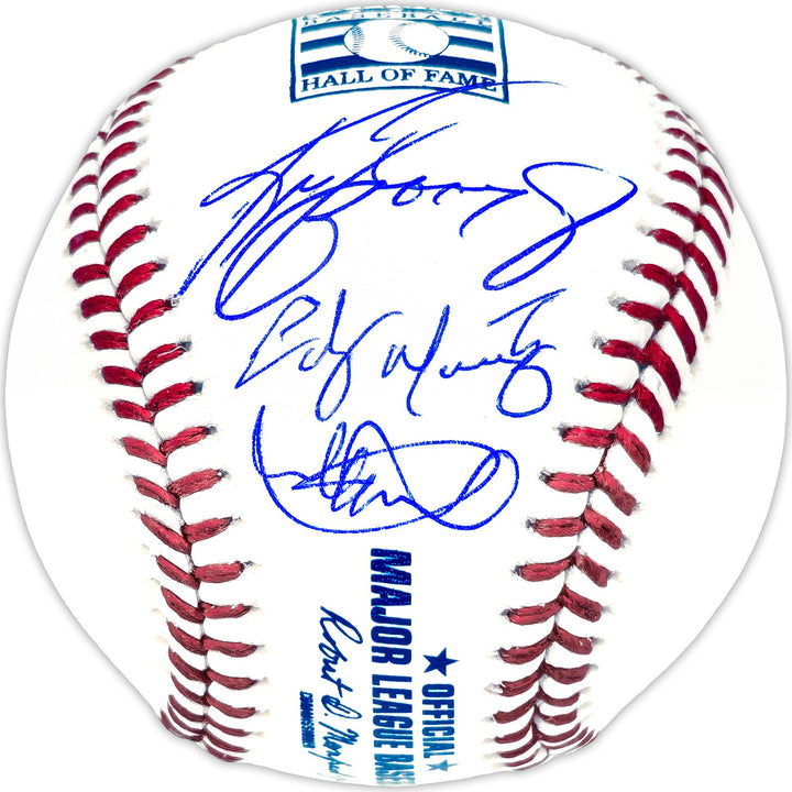 Ken Griffey Jr. Ichiro Suzuki Edgar Martinez Auto HOF Logo Baseball Mariners BAS