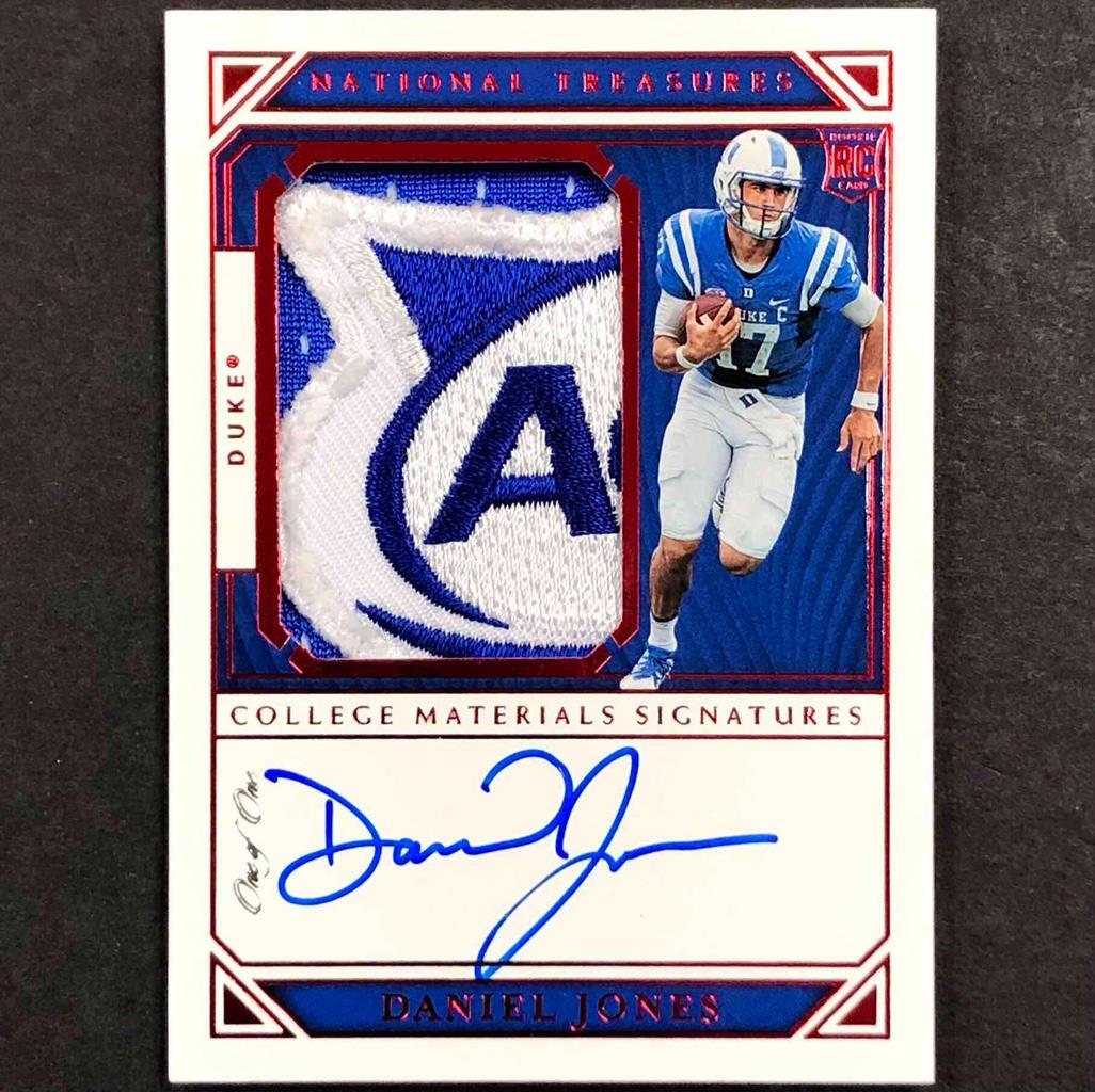 2019 National Treasures #116 Daniel Jones RC autograph RPA Rookie Patch Auto 1/1