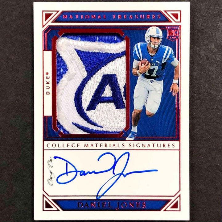 2019 National Treasures #116 Daniel Jones RC autograph RPA Rookie Patch Auto 1/1
