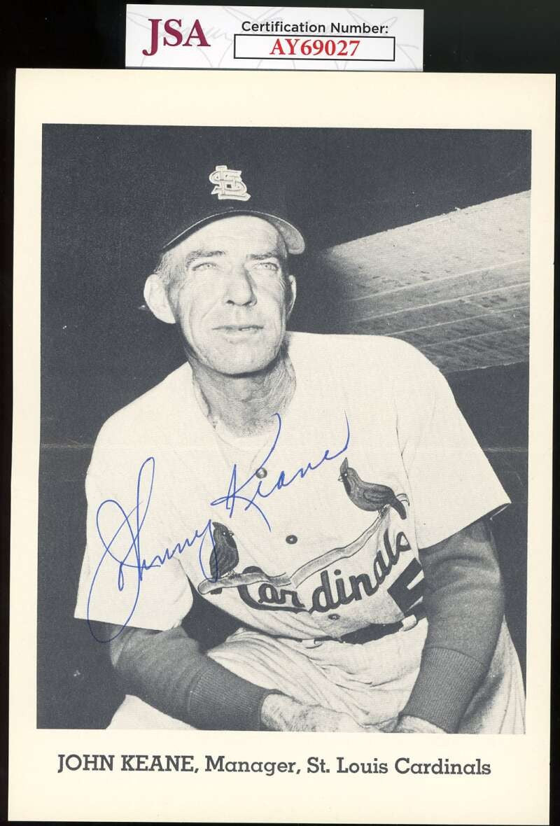 Johnny Keane JSA Coa Signed 5x7 Photo Cardinals Team Issue Autograph