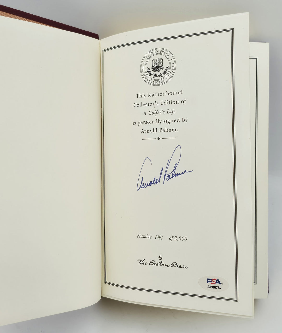 Arnold Palmer Signed Easton Press A Golfer's Life Book #141/2500 PSA/DNA