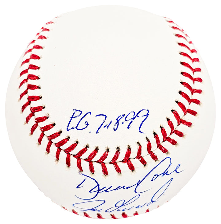 David Cone & Joe Girardi Signed MLB Baseball Yankees "PG 7.18.99" Beckett Wit