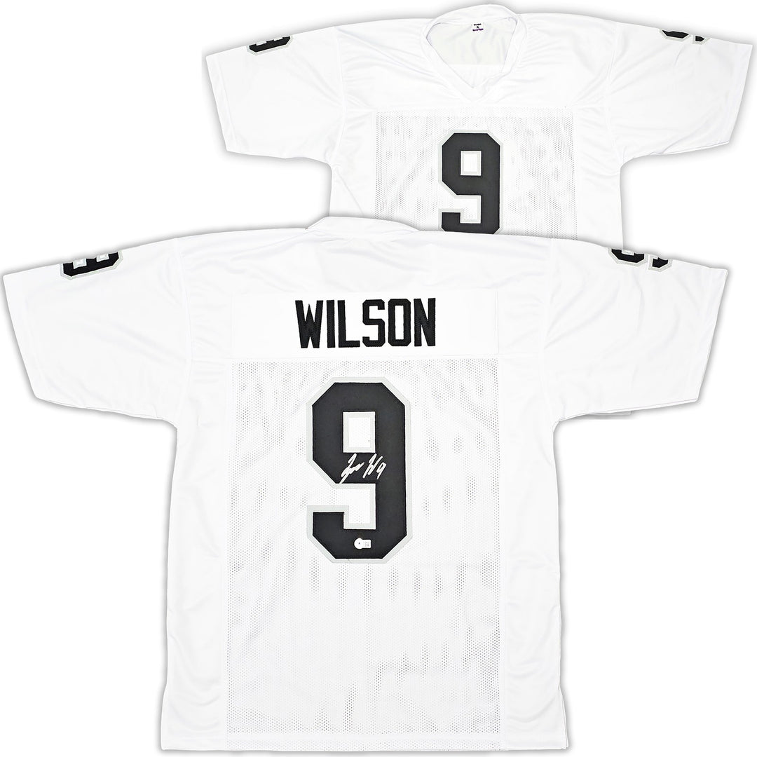 Las Vegas Raiders Tyree Wilson Signed White Jersey Beckett Wit