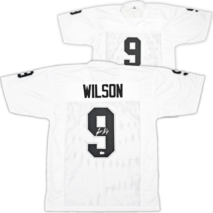 Las Vegas Raiders Tyree Wilson Signed White Jersey Beckett Wit