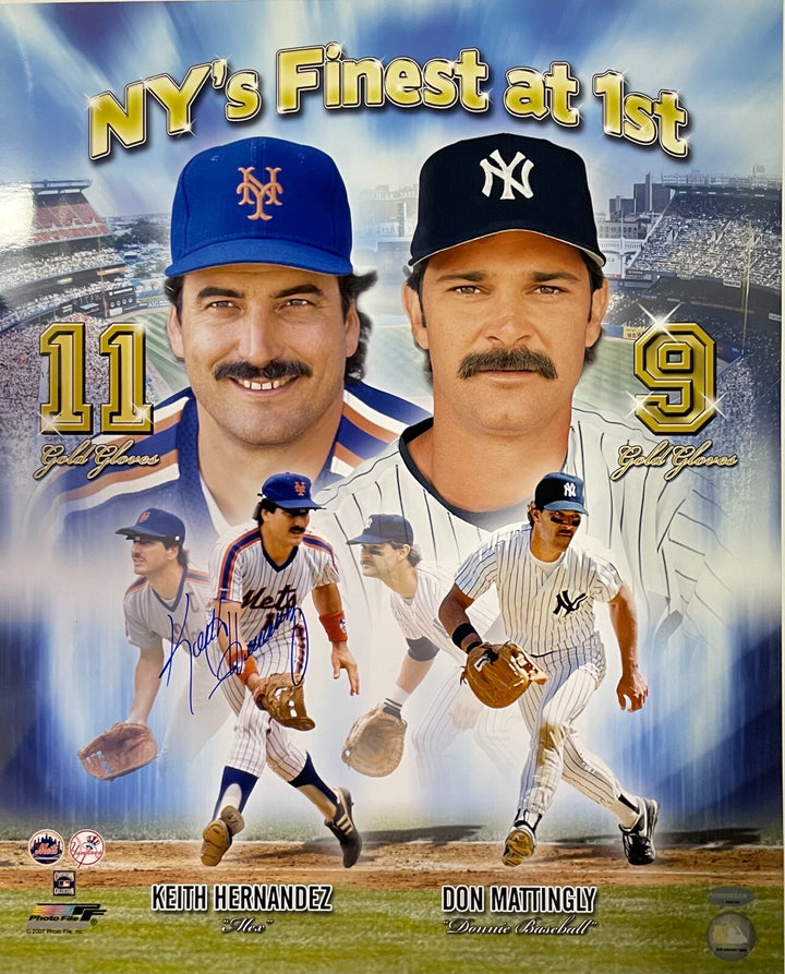 Keith Hernandez Mets Signed NY Finest 16x20 Photo W/ Don Mattingly IronClad Coa