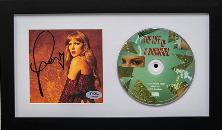 Taylor Swift Signed CD Cover Framed PSA/DNA The Life of a Showgirl