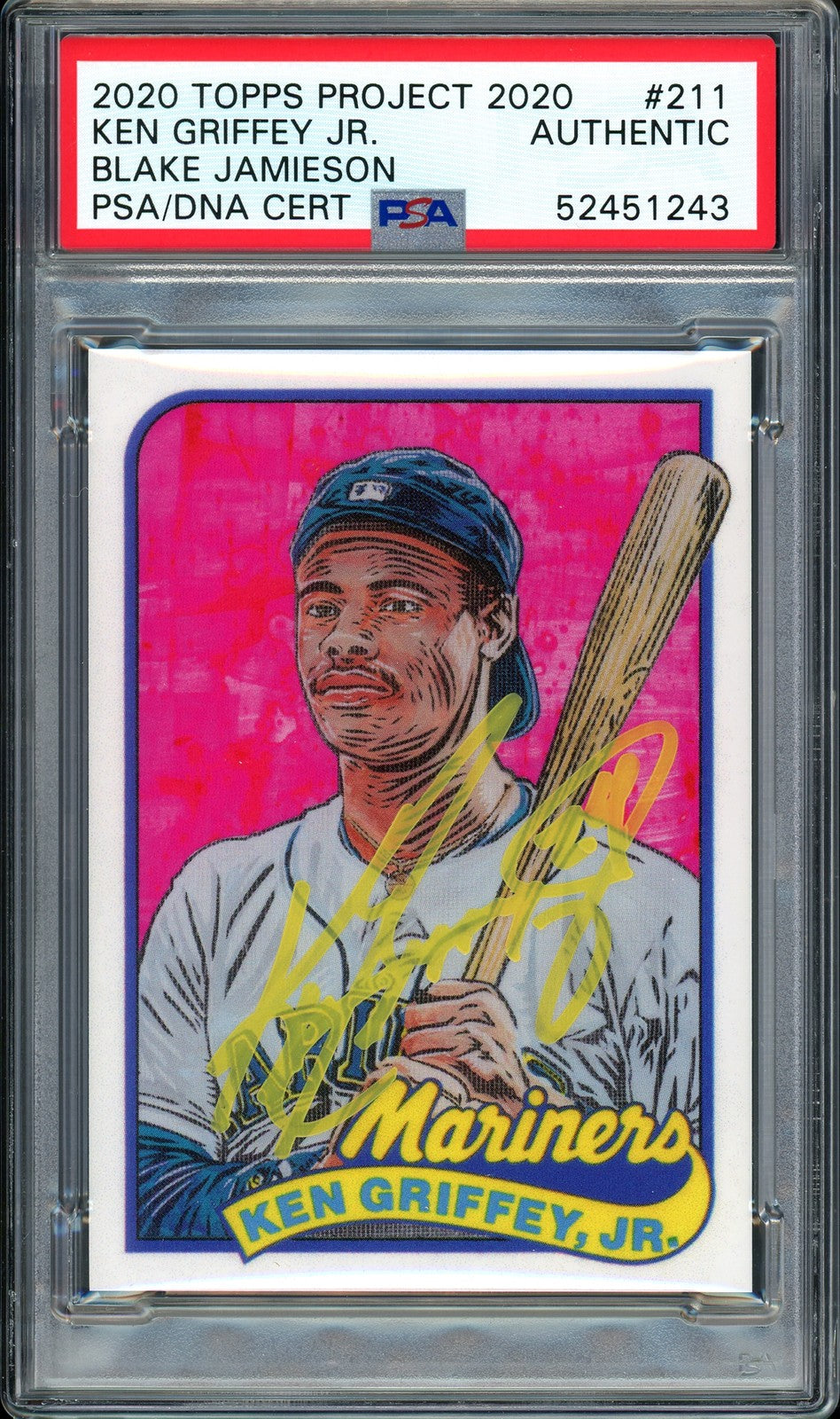 Ken Griffey Jr. Auto Topps Project 2020 Blake Jamieson Card 211 24 #1/1 PSA/DNA