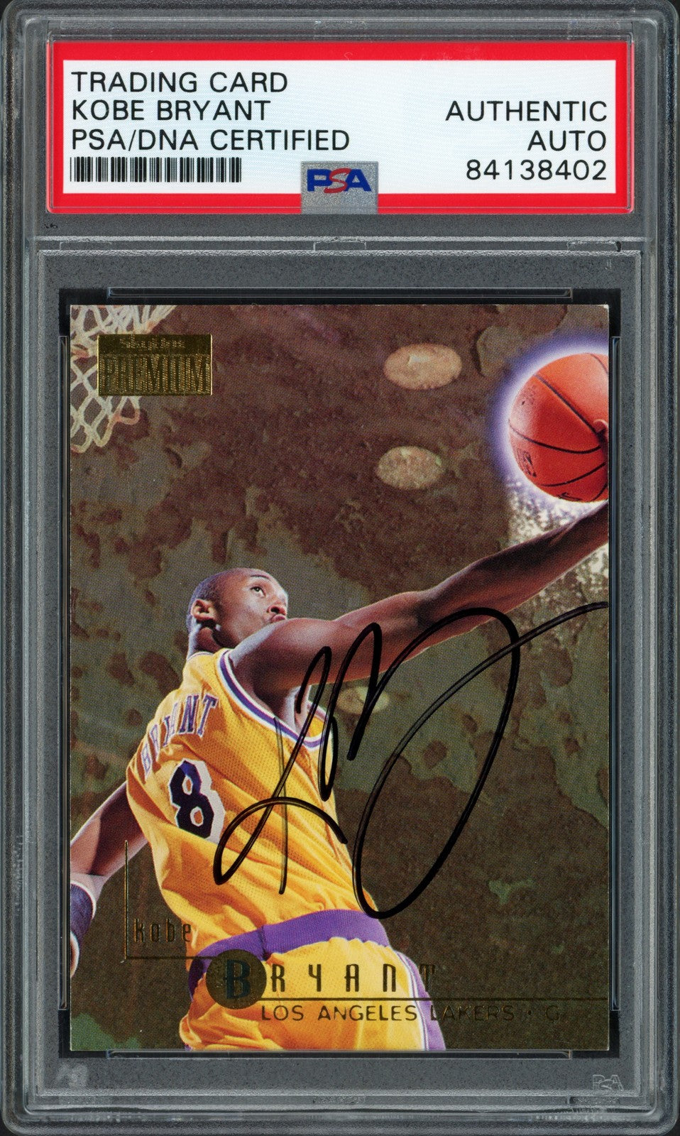Kobe Bryant Signed 1996-97 Skybox Premium RC 55 Los Angeles Lakers PSA/DNA