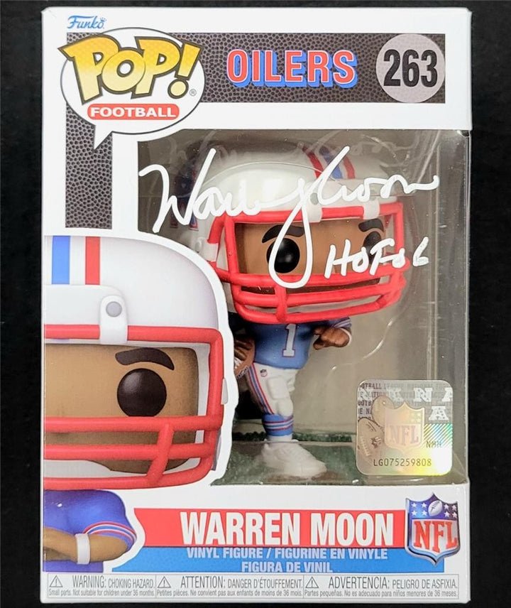 Warren Moon signed "HOF 06" Houston Oilers Funko Pop! 263 autograph ~ JSA COA