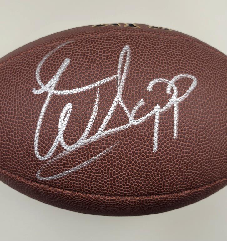 Warren Sapp signed replica NFL Football autograph Raiders Bucs HOF ~ Beckett BAS