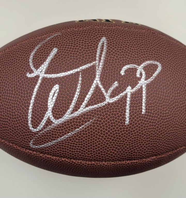Warren Sapp signed replica NFL Football autograph Raiders Bucs HOF ~ Beckett BAS