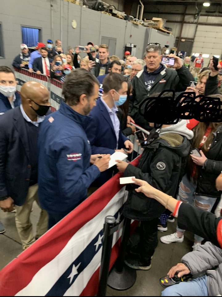 DONALD TRUMP JR SIGNED AUTOGRAPHED KEEP AMERICA GREAT AGAIN HAT 2020 MAGA COA !