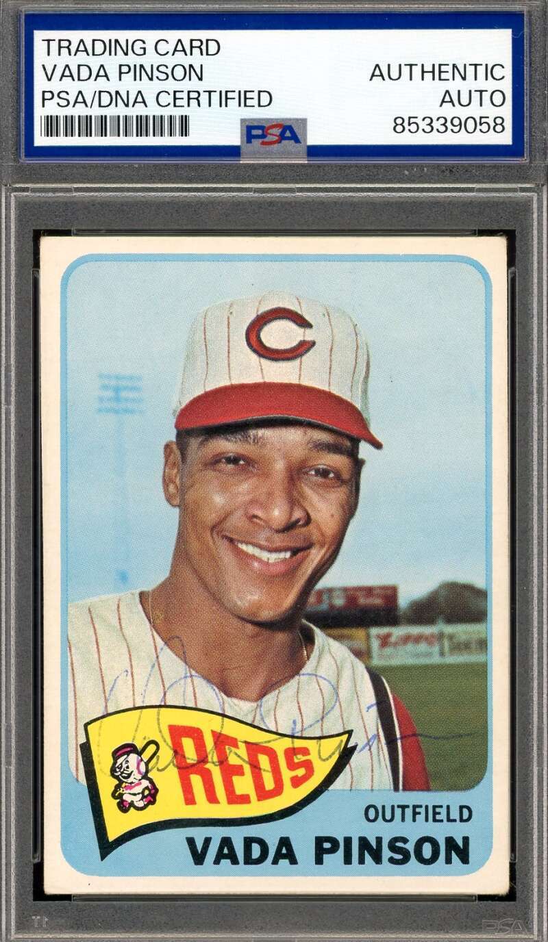 Vada Pinson PSA DNA Vintage Signed 1965 Topps Autograph