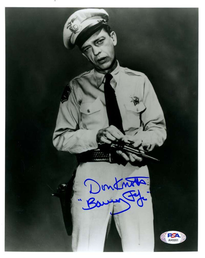 Don Knotts PSA DNA Coa Signed Barney Fife 8x10 Photo Autograph