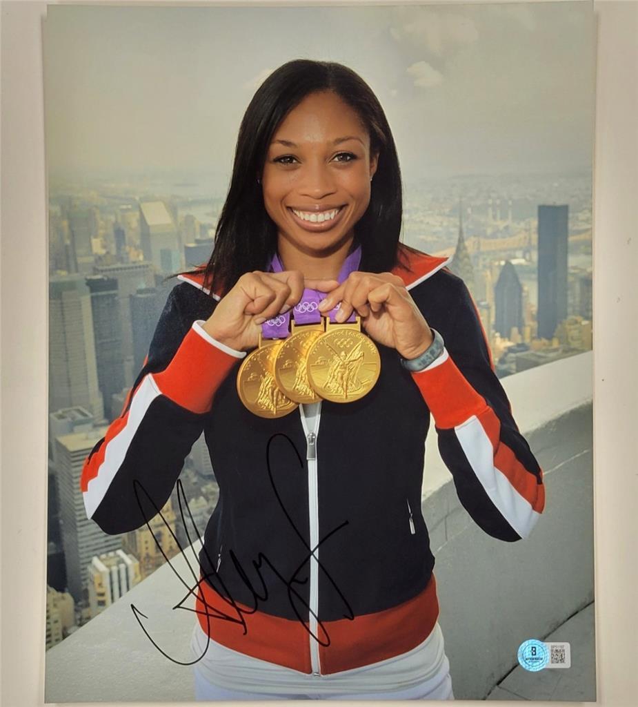 Allyson Felix signed 11x14 Photo USA Olympics Track autograph ~ Beckett BAS