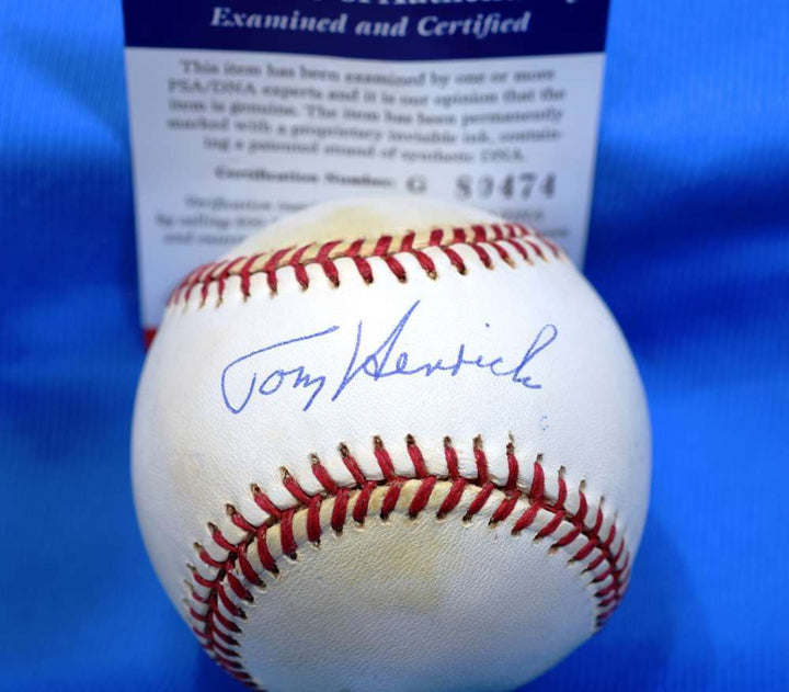Tom Henrich Psa Dna Coa Hand Signed American League Autograph Baseball Yankees