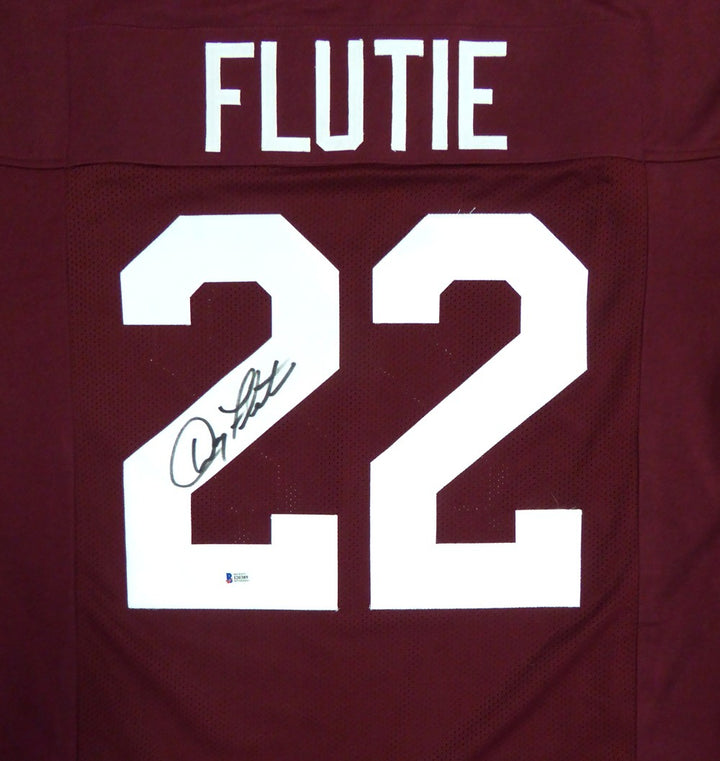 Boston College Eagles Doug Flutie Signed Red Jersey Beckett BAS