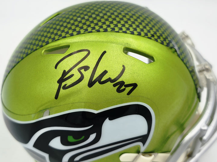 Rashid Shaheed Signed Seattle Seahawks Flash Green Speed Mini Helmet MCS Holo