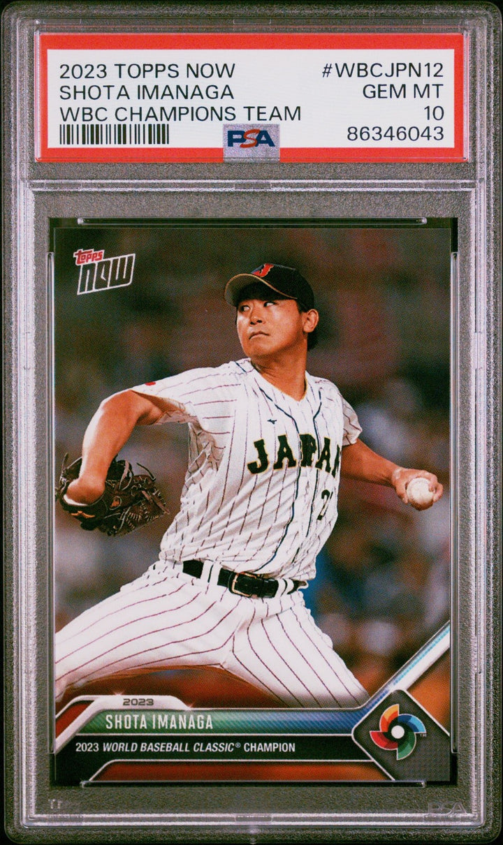 Graded 2023 Topps Now Shota Imanaga #WBCJPN12 WBC Champs RC Card PSA 10