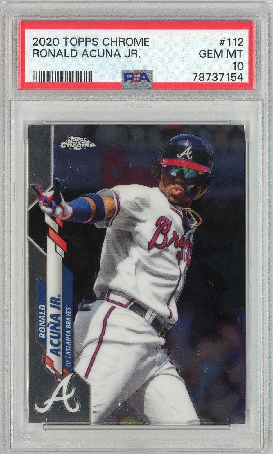 Graded 2020 Topps Chrome Ronald Acuna Jr. #112 Card PSA 10 Gem Mint