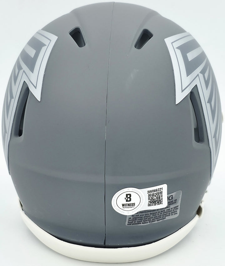 Michael Vick Signed Atlanta Falcons Slate Gray Speed Mini Helmet Beckett Witness