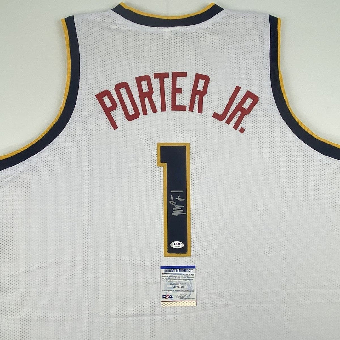 Autographed/Signed MICHAEL PORTER JR Denver White Jersey PSA/DNA COA