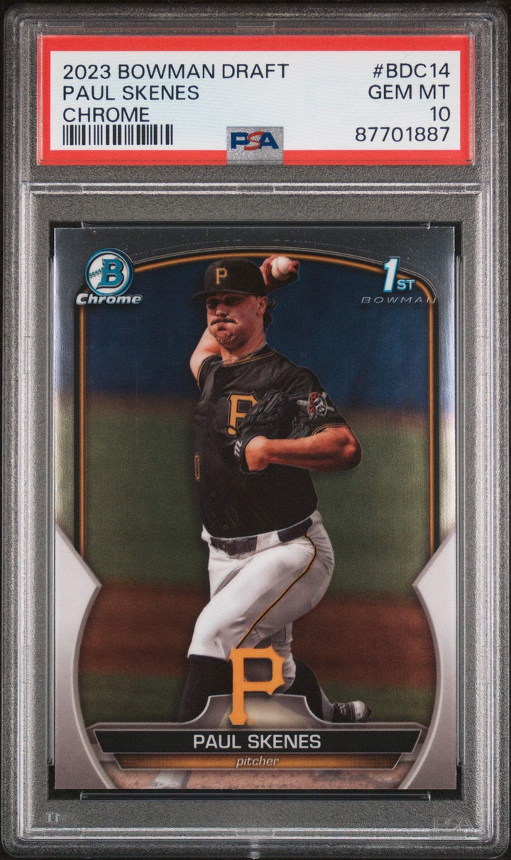 Graded 2023 Topps Bowman Draft Paul Skenes #BDC14 Chrome RC Baseball Card PSA 10