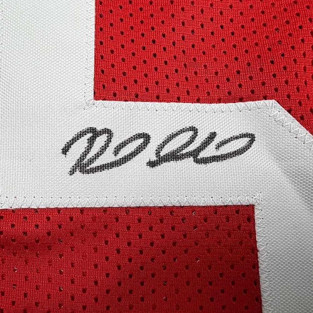 Framed Autographed/Signed Reed Sheppard 35x39 Houston Red Jersey Beckett BAS COA