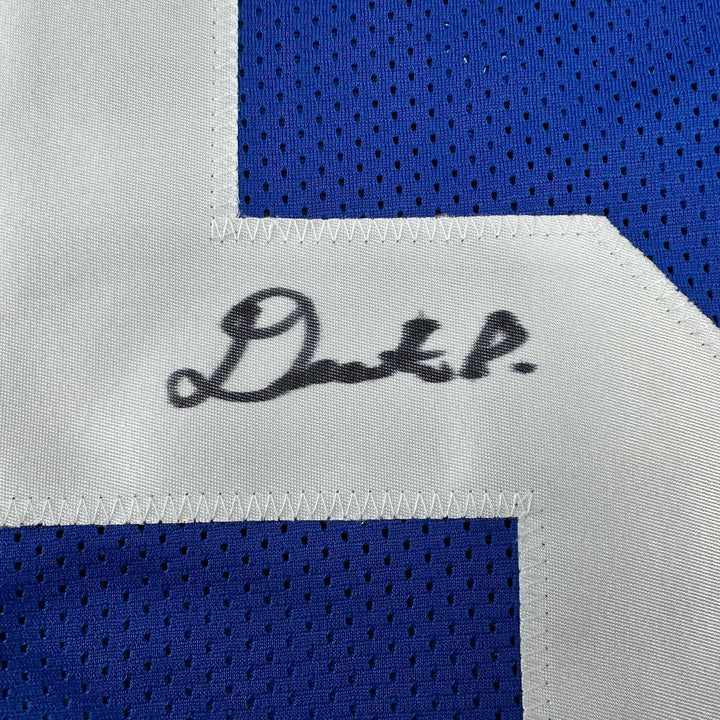 Autographed/Signed Deonte Banks New York Blue Jersey Beckett BAS COA