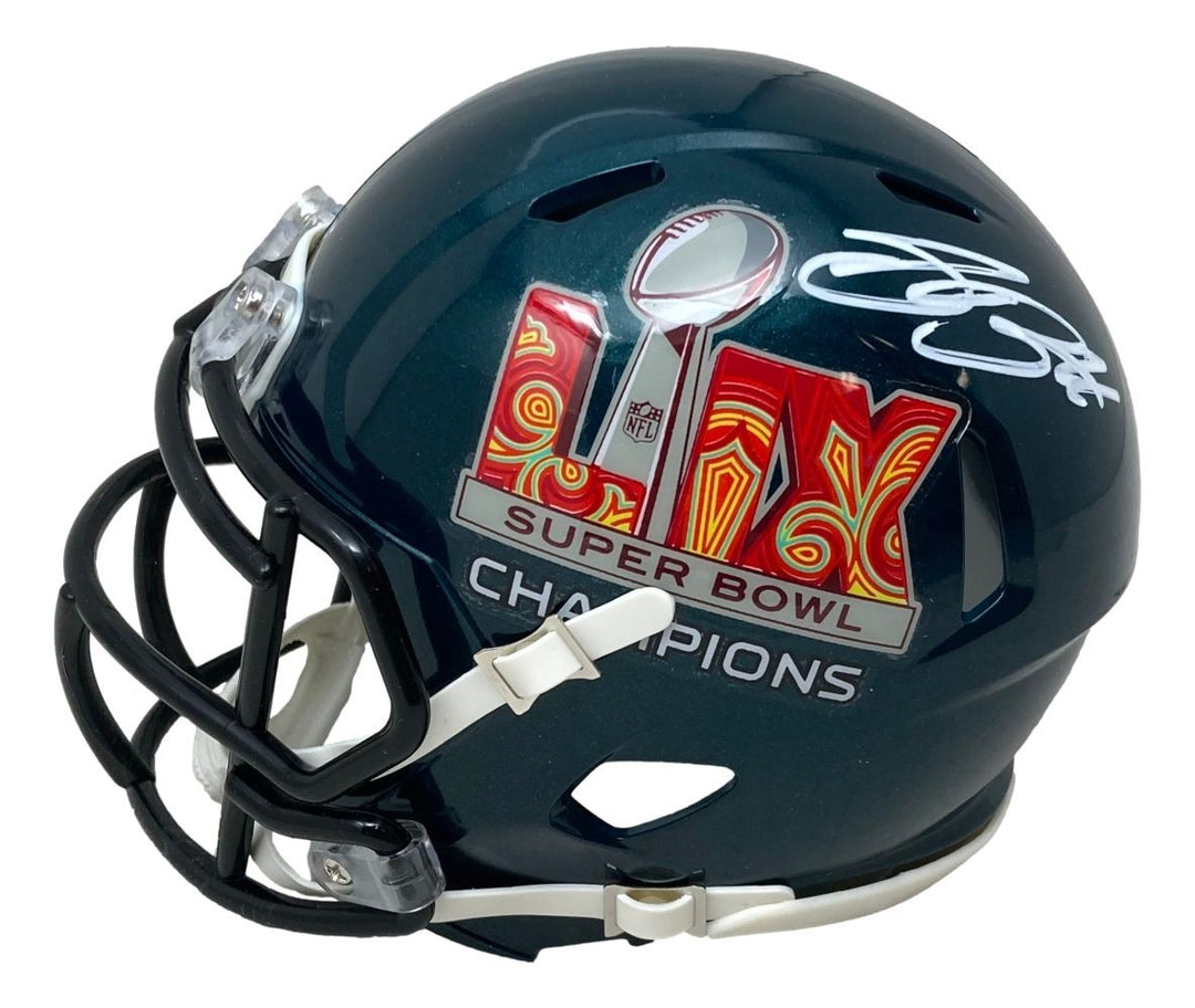 Saquon Barkley Signed Eagles Super Bowl 59 LIX Mini Helmet PSA/DNA w/ Case