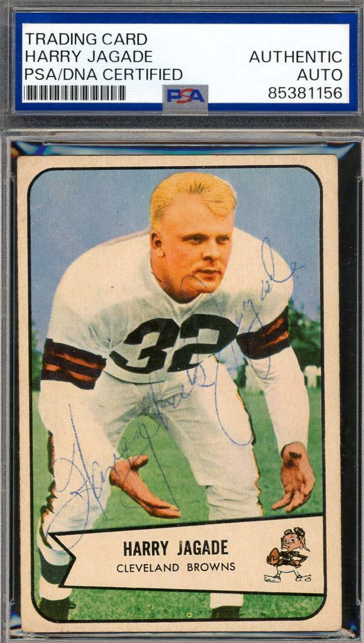 Harry Jagade PSA DNA Vintage Signed 1954 Bowman Key Card Died 1968 Autograph