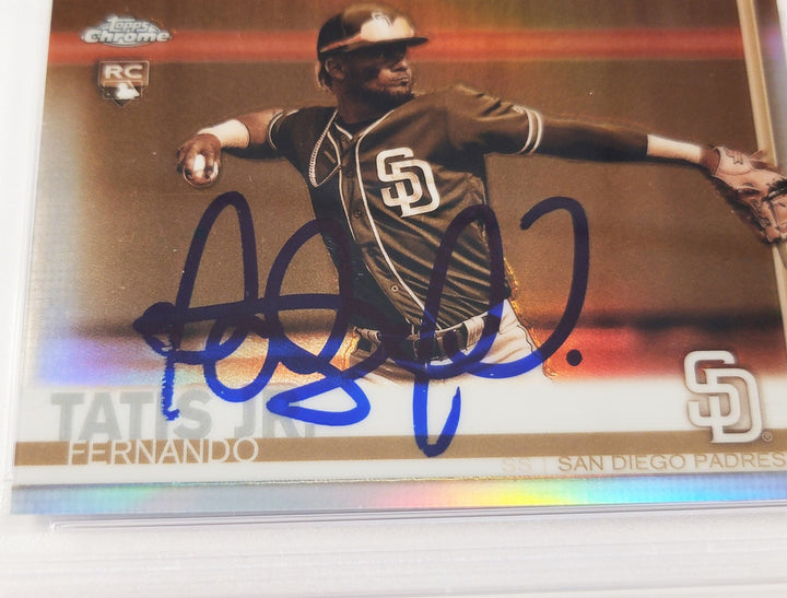 Fernando Tatis Jr. Signed 2019 Topps Chrome Sepia Refractor RC 203 PSA 9 PSA/DNA