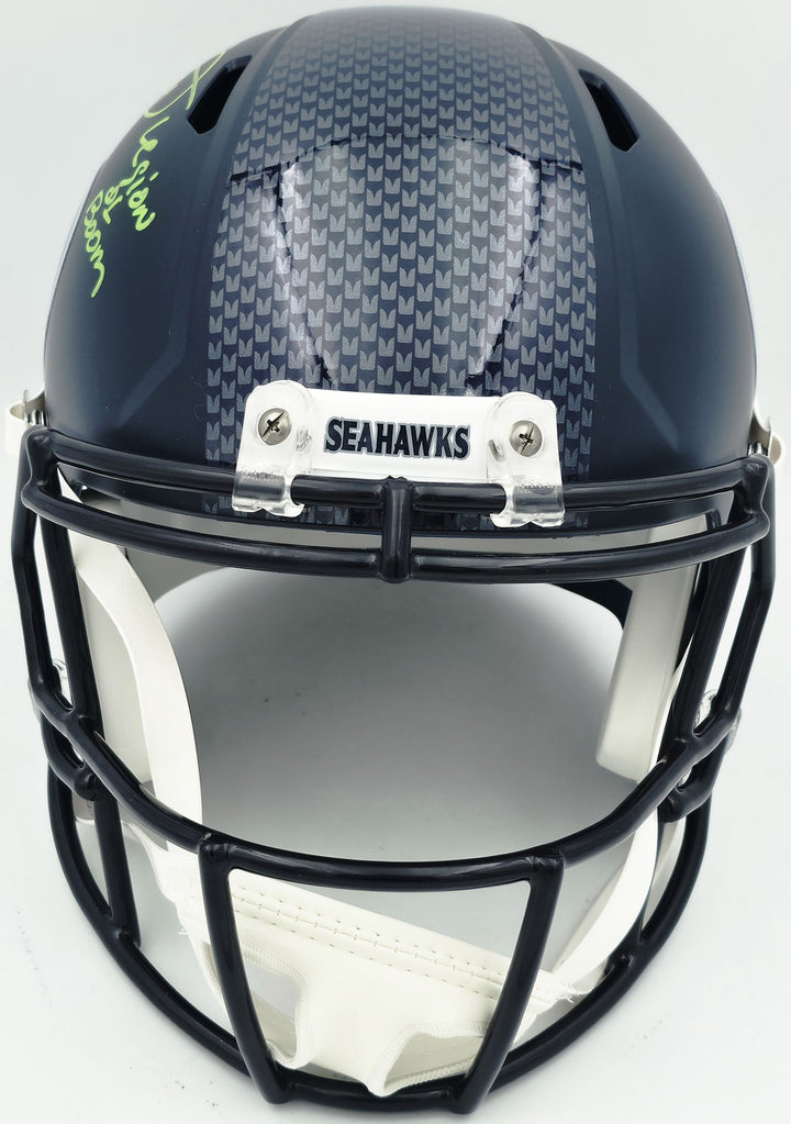 Earl Thomas III Signed Seahawks Blue Full Sz Rep Speed Helmet Beckett Wit