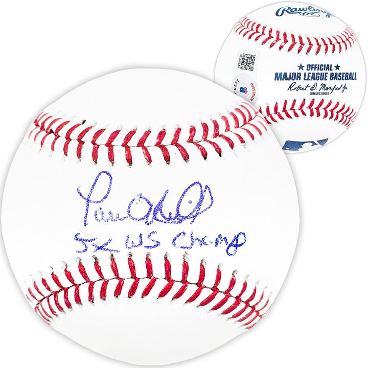 Paul O'Neill Signed Official MLB Baseball Yankees "5x WS Champs" Beckett Witness