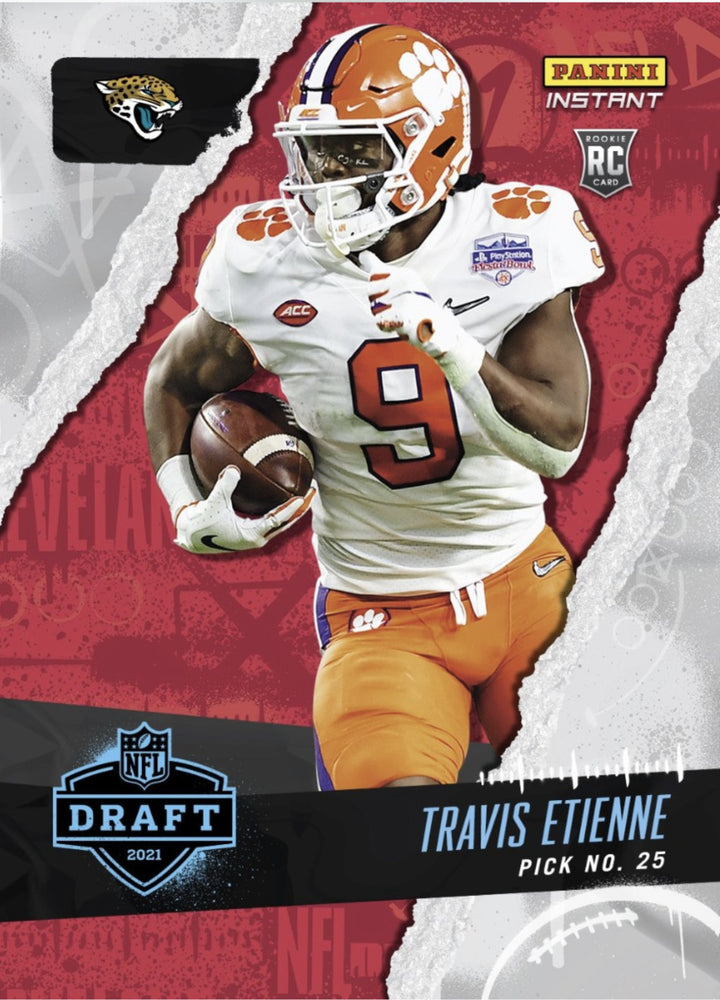 2021 TRAVIS ETIENNE JR NFL DRAFT NIGHT PICK NO 25 PANINI INSTANT ROOKIE CARD #16