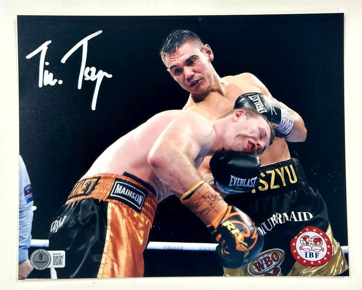 Tim Tszyu signed 8x10 photo WBO Boxing Champ autograph ~ Beckett BAS