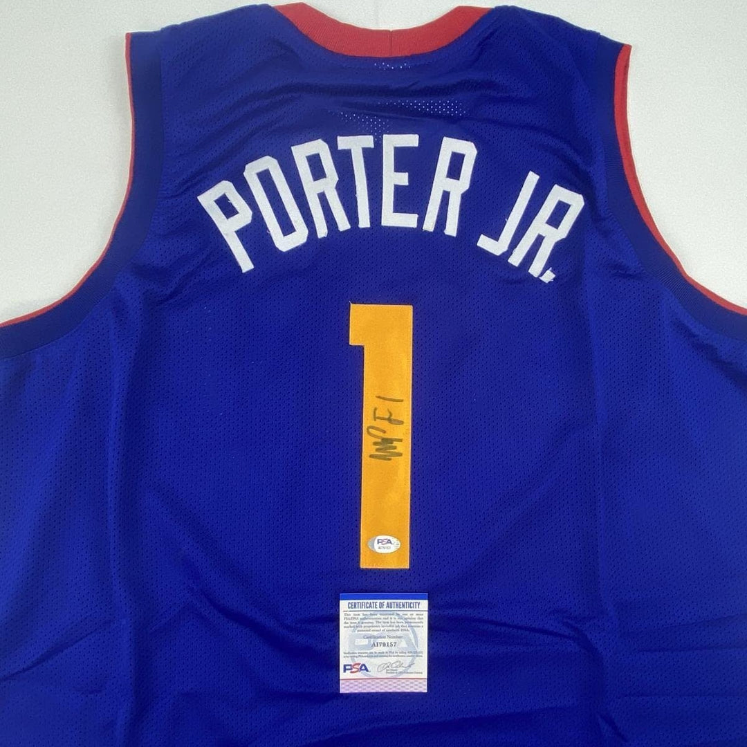 Autographed/Signed MICHAEL PORTER JR Denver Royal Blue Jersey PSA COA Auto