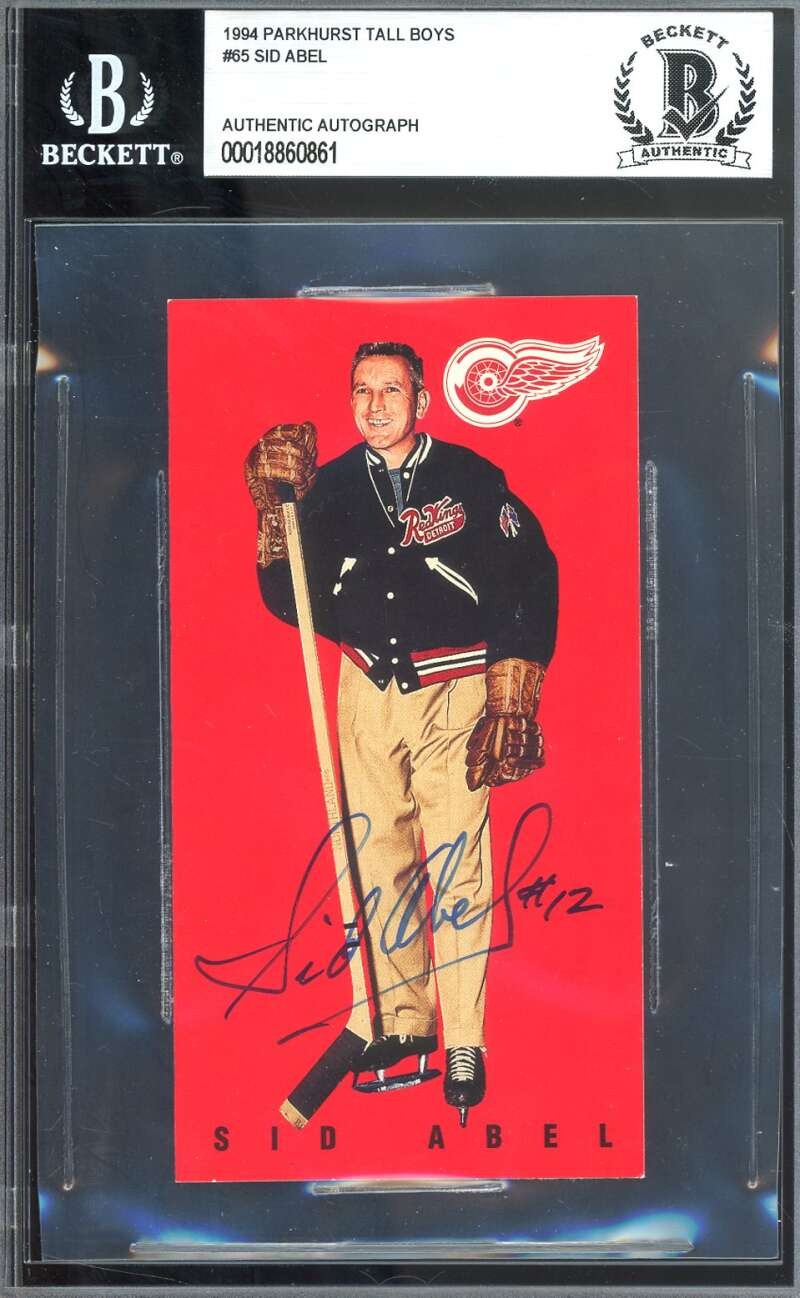 Sid Abel Beckett BAS Autograph 1994 Parkhurst Tall Boys Signed