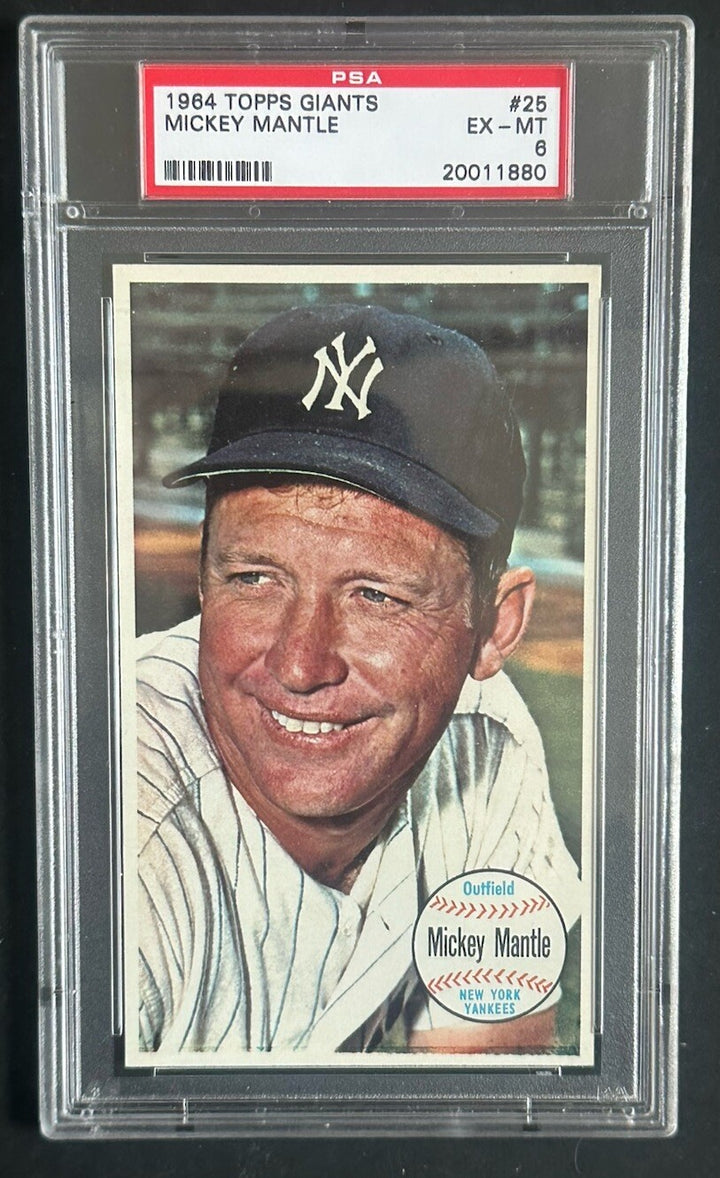 1964 Topps Giants #25 Mickey Mantle PSA 6 EX - Mint Sharp Beauty HOF Yankees